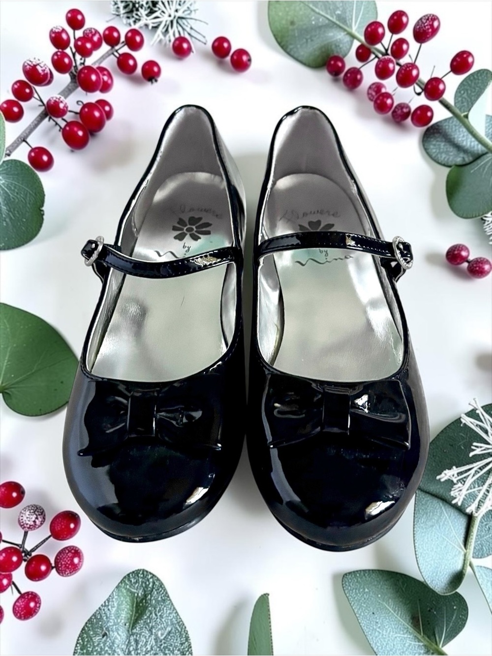 Flowers by Nina Little Girls Black Patent Dress Heels Size 2 - Picture 8 of 13